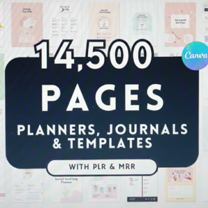 14,500+ Pages PLR Canva Template Bundle – 200 Editable Planners & Digital Templates