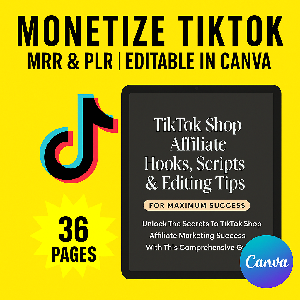 2025 TikTok Shop Affiliate Scripts & Viral Hooks Bundle | Monetize TikTok | PLR + MRR