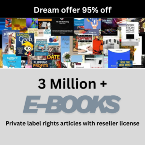 3 Million+ Ebooks + 3 Million PLR Articles Bonus with reseller rights | 3 M Ebooks bundle MRR Rights
