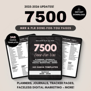 7500 Done-For-You PLR & MRR Canva Templates Bundle 2025-2026 – Digital DFY Marketing Templates